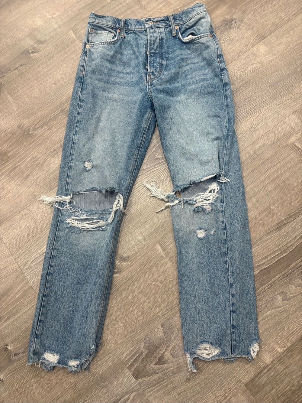 Free people! High-Rise Distressed Women's Blue Jeans